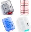 Pill Case (3 Pack) - Portable Small Supplements Tablet Container Box med 10 Compartments - Medicine Capsule Vitamin Fold Flip Organizer Dispenser Holder Storage för Travel Trip Pocket Purse