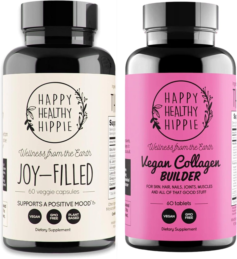 Hyvää tervettä Hippi Vegan Collagen Builder w/Hyaluronic Acid & Joy-Filled Mood tuki