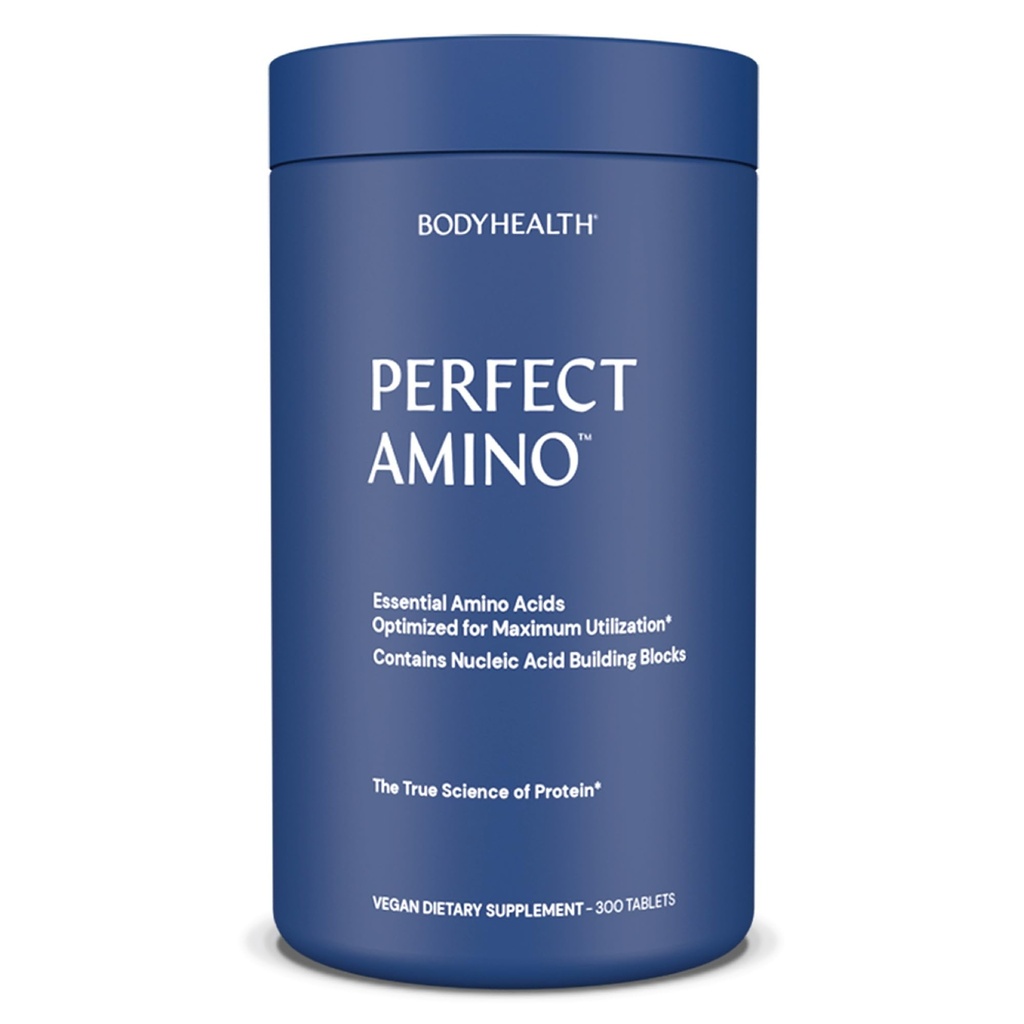 BodyHealth PerfectAmino (300 tabletter) Essential Amino Acid Supplement med BCAA och EAA, Muscle Recovery, Boost Energy & Stamina, 99% Utilization, Vegan Branched Chain Protein Pre/Post Workout