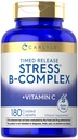 Carlyle Stressi B-komplex-vitamiini 180 Kasvissyöjä Caplets C-vitamiinia 