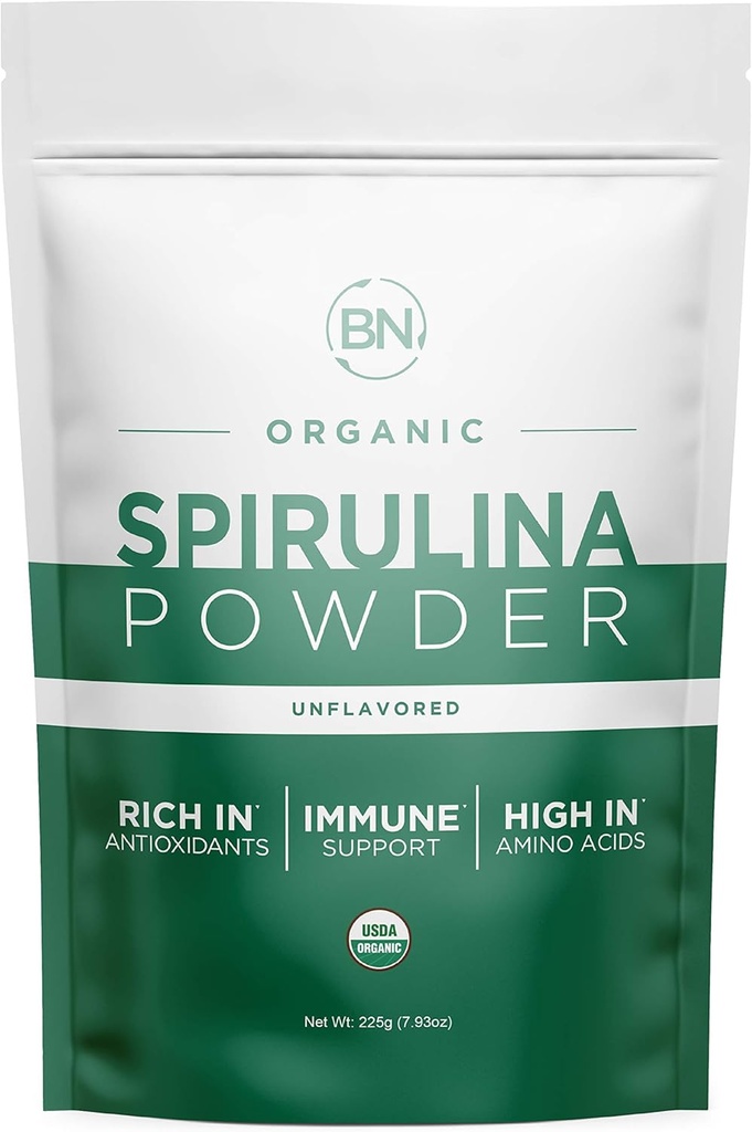 Spirulina Powder Organic 225g - 64 Tarjoukset 3.5g Tarjoilukoko - USDA Certified - RAW Ravint Dense yli 70% Protein Per Serving - Purest Source Vegan Protein - Superfood