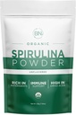 Spirulina Powder Organic 225g - 64 Tarjoukset 3.5g Tarjoilukoko - USDA Certified - RAW Ravint Dense yli 70% Protein Per Serving - Purest Source Vegan Protein - Superfood