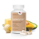 Houston Enzymes - Lypazyme Lipase Digestive Enzymes for Women and Men -120 Capsules - 3 Enzyme Blend för fullständig nedbrytning av Triglyceride fetter, enzym för utmattning av hög fett måltider och fiskolja