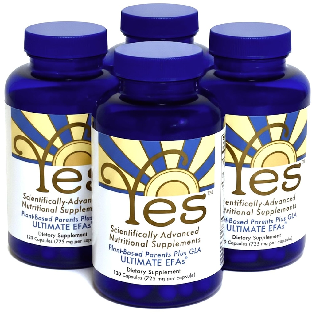 Fish Oil Omega 3 Lisäravinteet Vaihtoehtoinen YES Omega 3 & 6 Rasvahappo - röyhtäilytön, Kasvipohjainen - DHA, EPA, SDA - Kolesteroli, sydän, iho, energia, silmät, Immuniteetti tuki KYLLÄ (4 x 120 Gel caps)