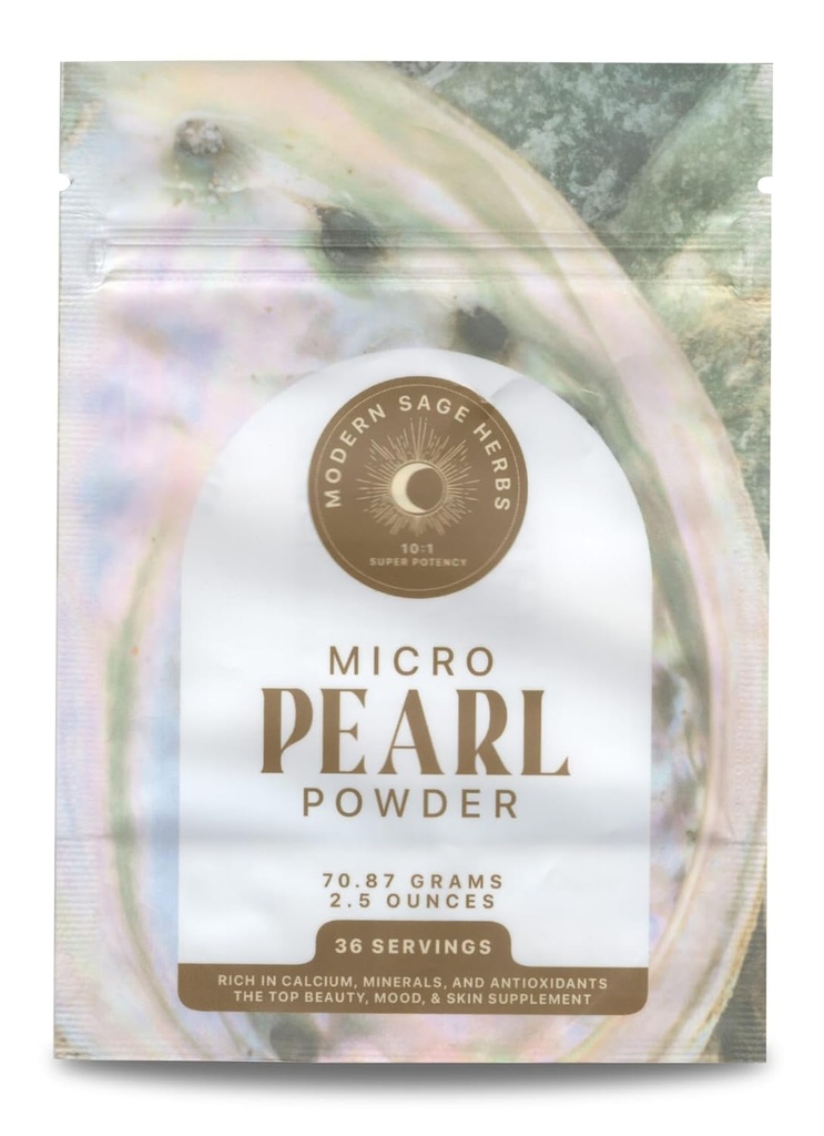 2.5oz Pure Pearl Powder 10:1 Super Voiöljyuute. 36 Tarjoilua. Täydennys kollageenin, anti-aging ja antioksidanttien tuotantoon. Tukee ihon, silmät, kynnet, Radiant Kauneus Modern Sage Yrtit.