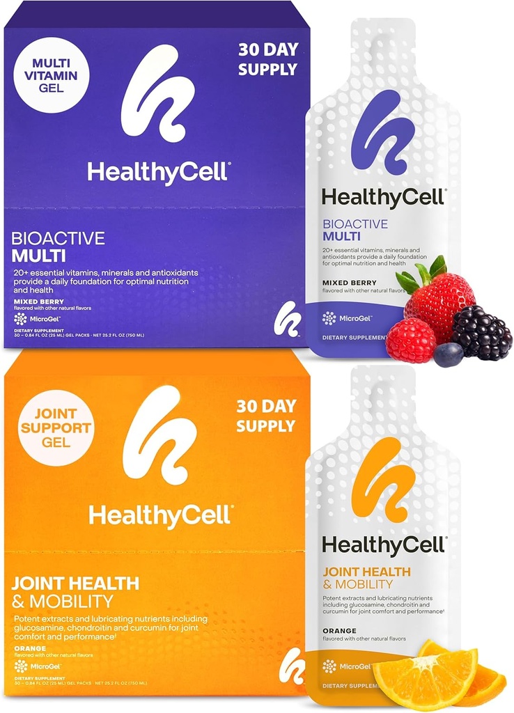 Healthycell Bioactive Multivitamin + Joint Health & Mobility Supplement för Män & Kvinnor Bundle