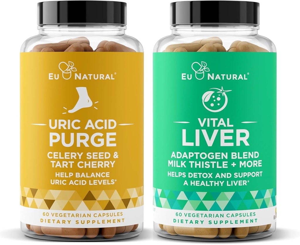 Puhdistakaa! Uric Acid Flush ja Vital Liver Bundle - Detox, Cleanse, ja korjaus yhteisen tuen & Aktiivinen liikkuvuus Plus Optimal Liver Function & Dgestive Health