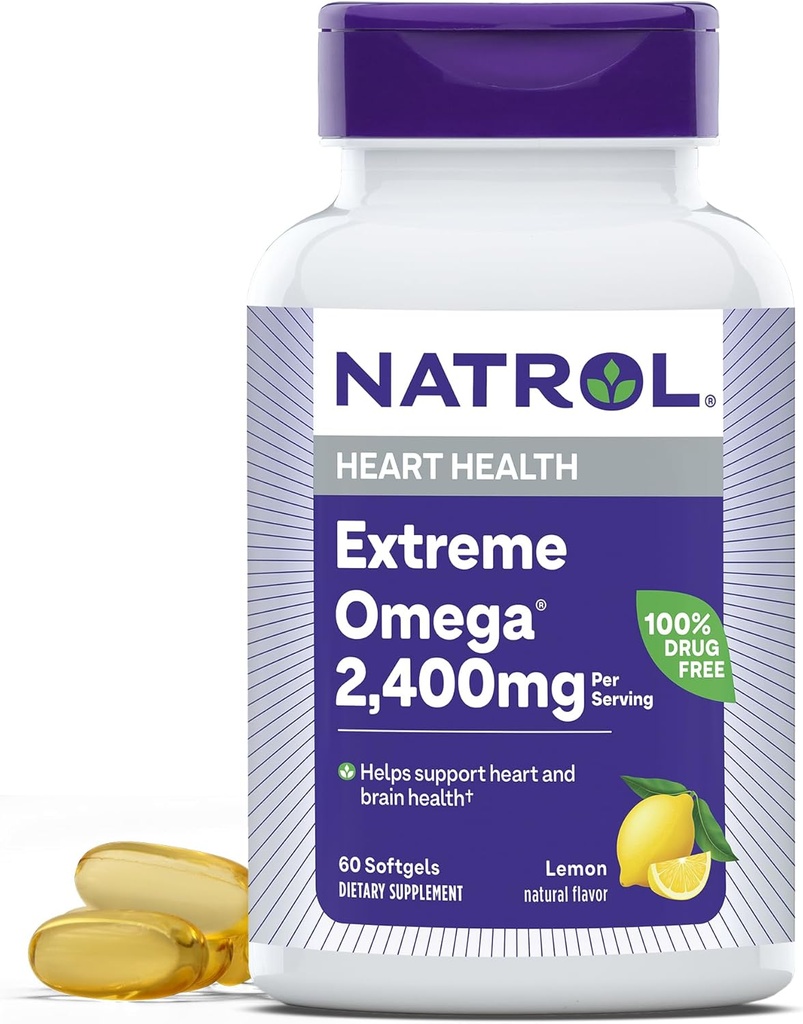 Natrol, Omega-3 Extreme Softgels, Heart Health Dietary Supplement, 60