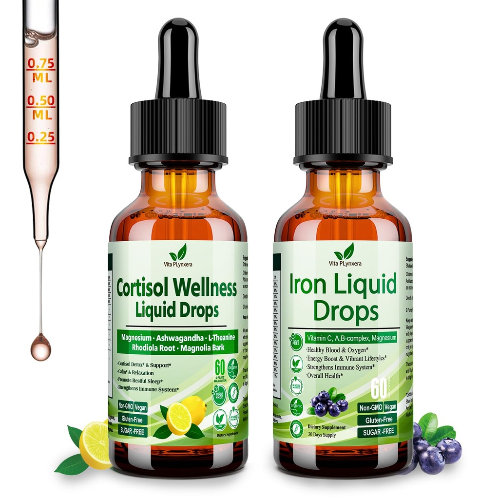 Cortisol Detox + Iron Supplement naisten, miesten, Vegan, ei GMO