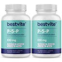 BESTVITE P-5-P 100mg (240 kasviskapselia) (120 x 2) (B-6:n CoEnzymated Form - No Stearates - Vegan - Non GMO - Gluteeniton
