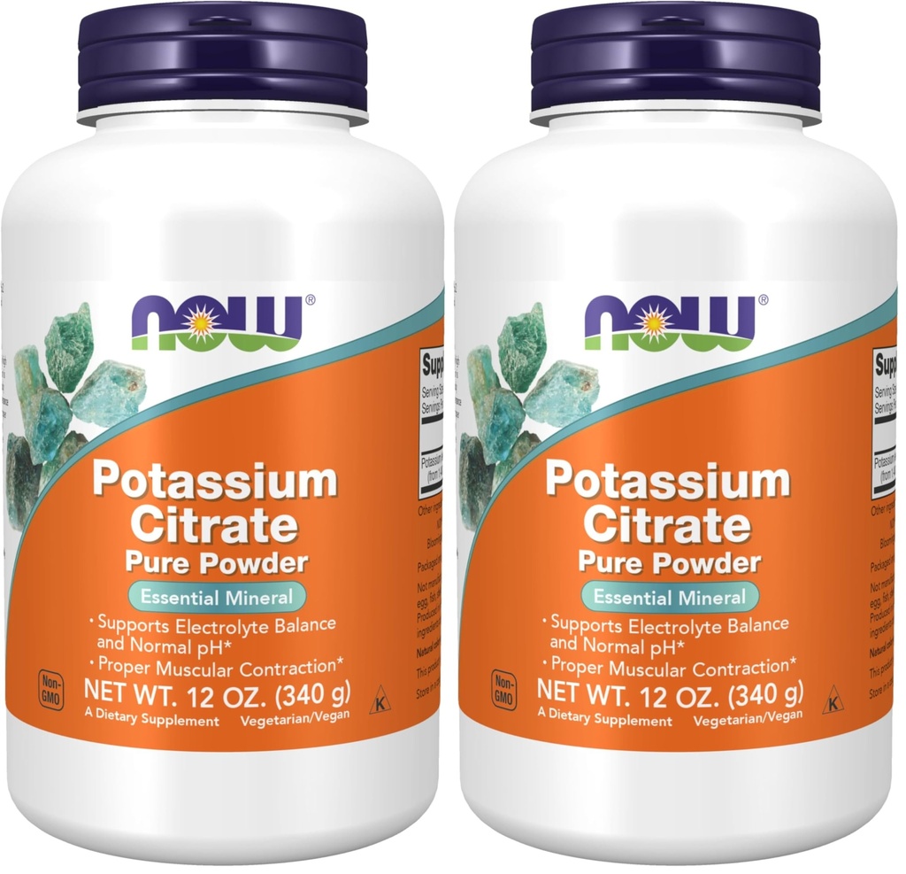 Nu tillskott, kaliumcitratpulver, stöder elektrolytbalans och normalt pH *, Essential Mineral, 12-Ounce (Pack of 2)