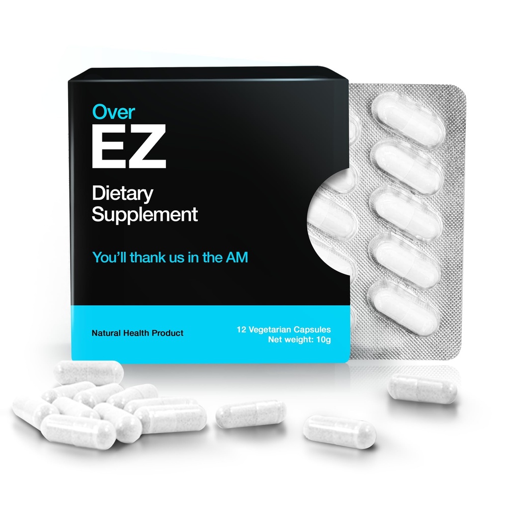 Yli EZ Pre-drink Supplement - Party Recovery & Prevention Pills for a Night Out & Better Aamun (12 kapselia) & Milk Thistle, aminohapot, B-vitamiini