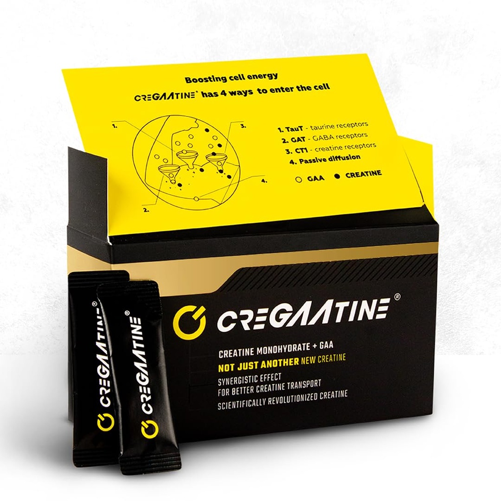 Micronized Creatine Monohydrate + GAA | Öka styrka, ingen vattenretention | Ökar minne och fokus | Single-Serve Packets | 60 Sachets, 30 portioner | (Sachets, Unflavored)