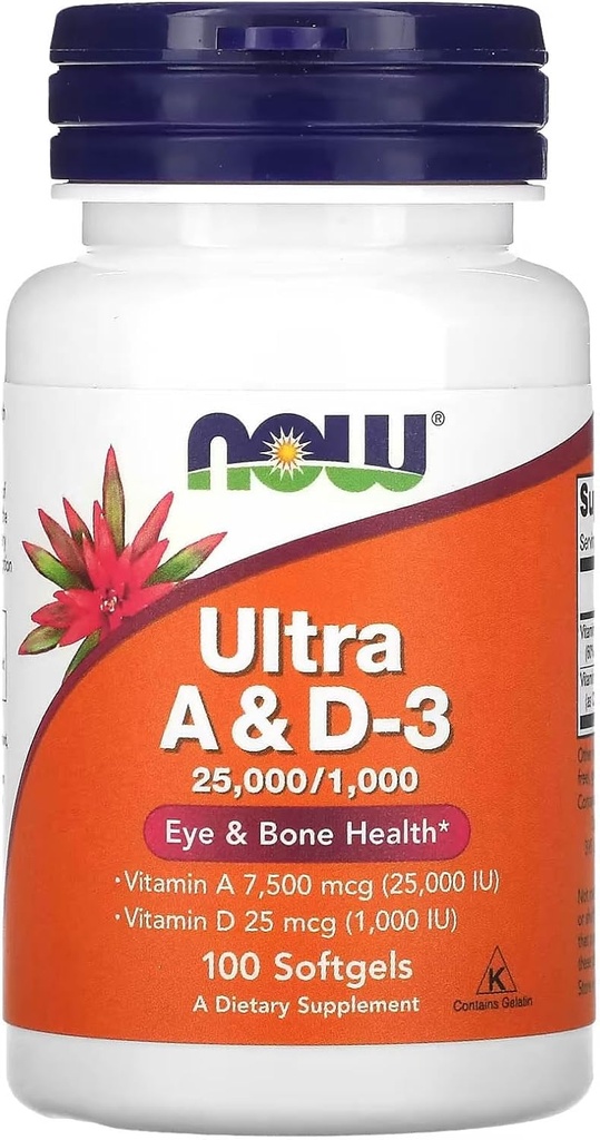 Ultra A & D3, 100 Softgels mennessä nyt Foods (paketti 3)
