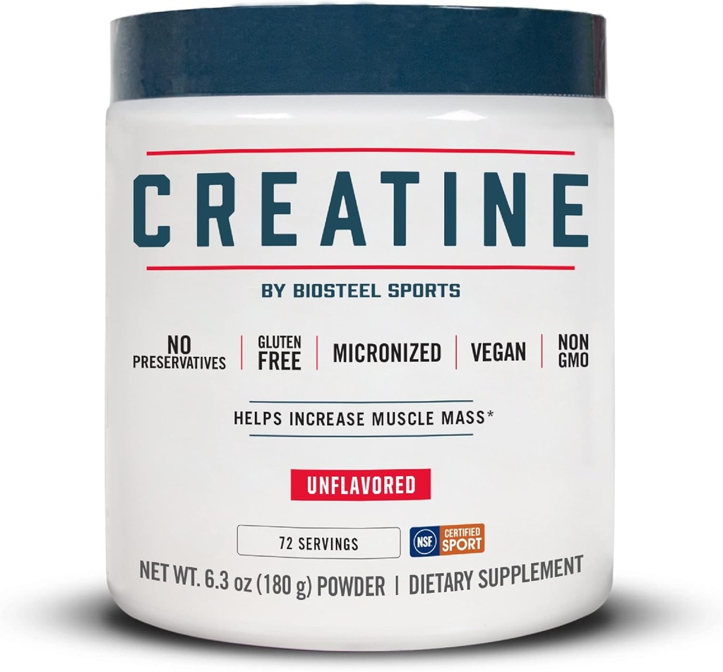 BioSteel Creatiini Monohydraatti Powder - 72 tarjoilua, 180 g, Micronized lihasten Recovery & Lean Lihas, NSF urheilu Certified Creatiini Powder