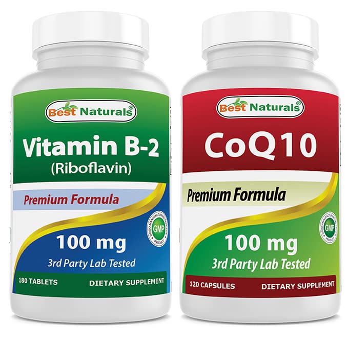 Best Naturals B2-vitamiini (Riboflaviini) 100 mg & COQ10 100 mg