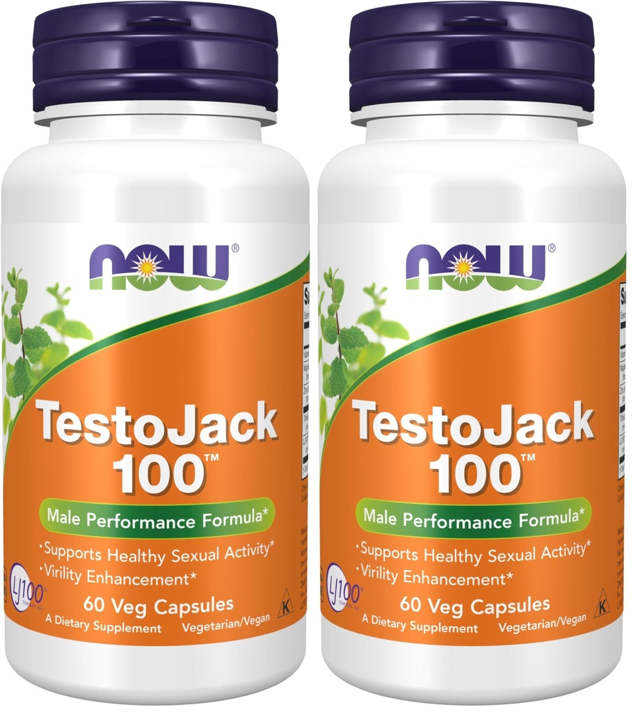 NYT lisäravinteet, TestoJackTM 100, LJ100®, Tongkat Ali (Eurycoma longifolia), Tribulus ja ZMA®, 60 Veg-kapselia (Pakkaus 2)