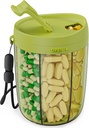 PULIV Large Pill Bottle Organizer, Supplement Organizer for Holding 6 Eri vitamiinit, Pillerilaatikko tapauksessa anti-Mixing & Wide Aukiolo suunnittelu, Helppo hakea lääkkeitä ja 20 Pcs kiinni-on etiketit, vihreä