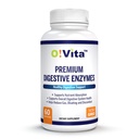 Premium Digestive Enzymer med växtbaserade enzymer, stöder bättre matsmältning, bättre näringsabsorption (60 icke-GMO Vegetable Capsules)