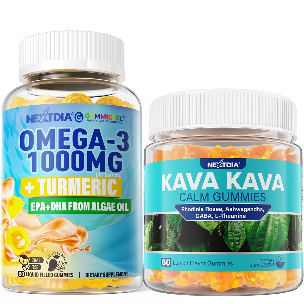 Omega3 + kurkuma, Kava rauhallinen Gummies