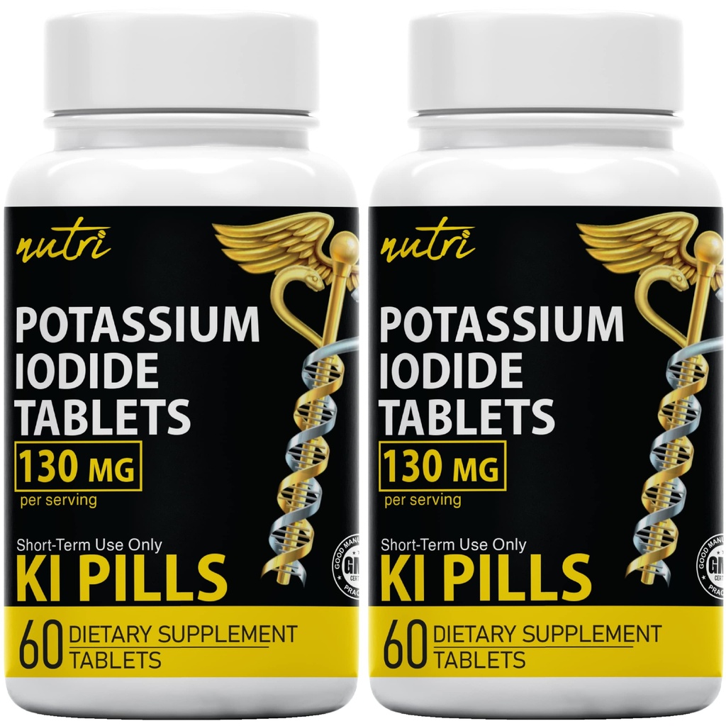 Nature's Fusions Kalium Iodide Tabletit 130 mg (pakkaus 2) - (120 tablettia) EXP 10/2032 - Ki Pills - Yoduro de potasio