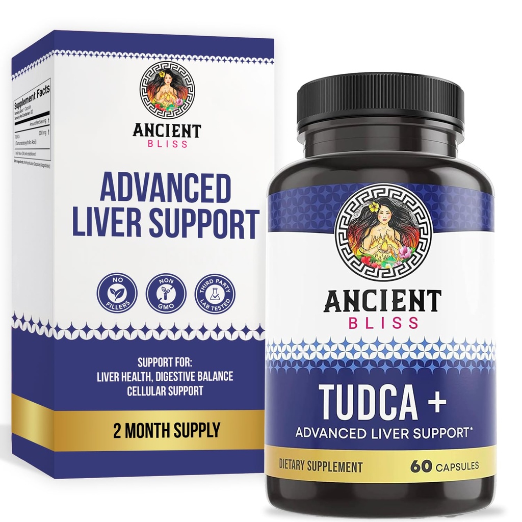 Tudca 500mg, 60 kapselia (Taurousodeoksikoolihappo) - Bilesuolat Maksan tuki täydentää, luonnollinen Bitter Maku-Vegan Friendly, Non GMO, Gluteenittomat kapselit antiikin Bliss