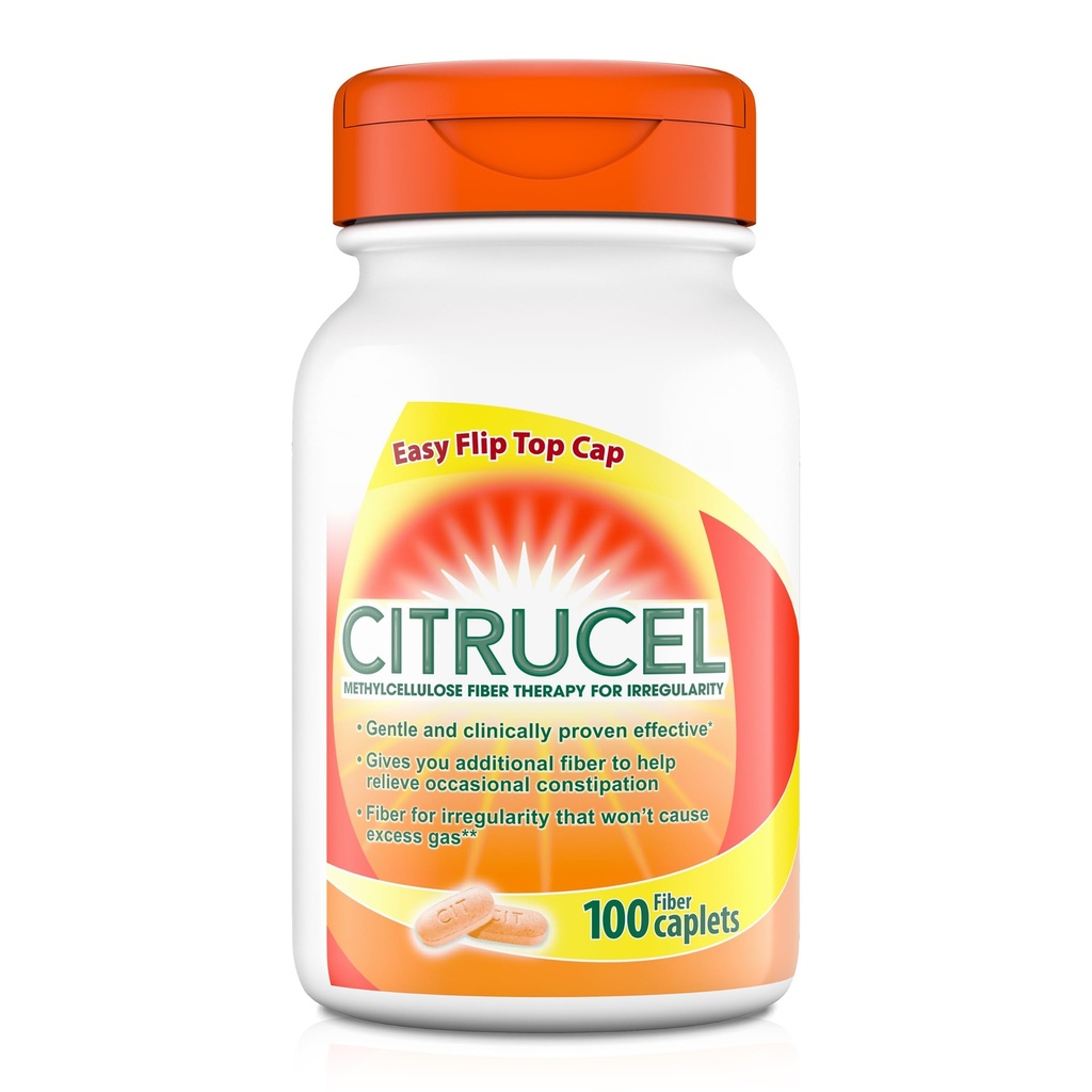 Citrucel Metyyliselluloosa Kuitu Kapselit satunnainen Ummetus Relief, Orange maku - 1