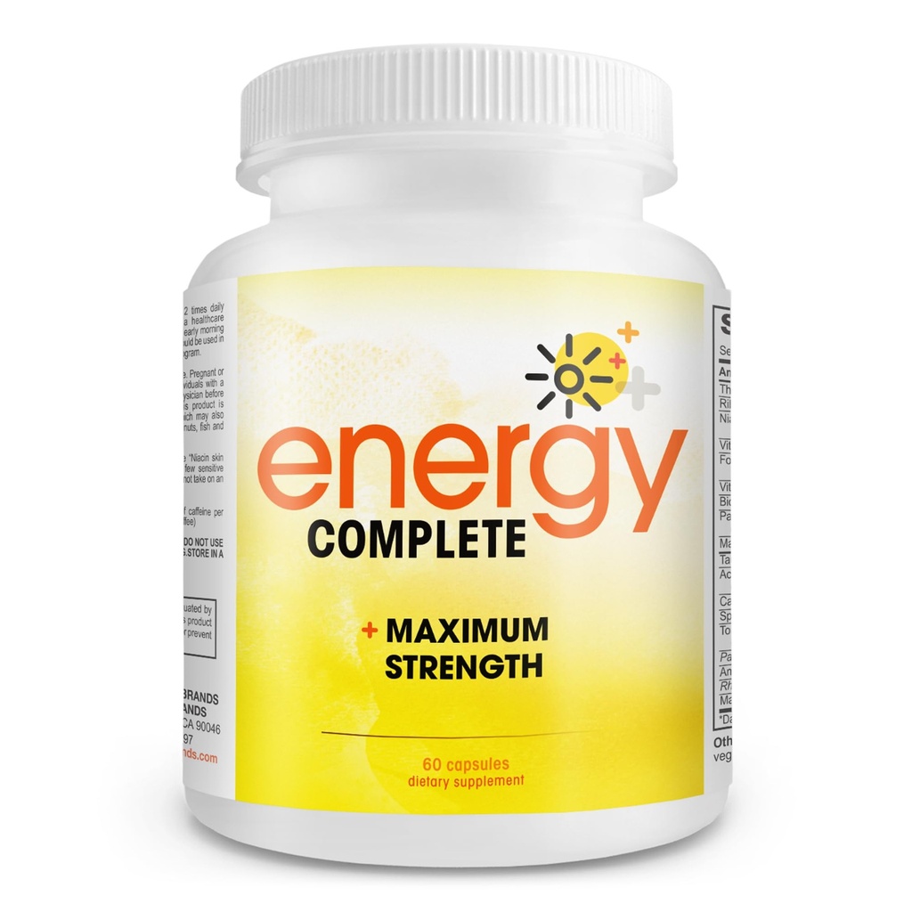 Energia Täydellinen - 18-in-1 Vegan Energy and Focus Supplement - Vegaani kofeiini pillereitä (60 päivittäiset kapselit)