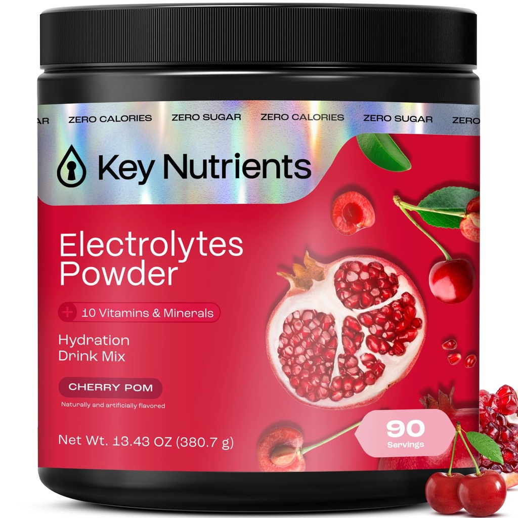 Avainaineet Multivitamiini Elektrolyyttejä Powder No Sugar - Sweet Cherry Pom Electrolyte Powder - Endurance & Energy Supplement - Hydration Powder - Ei kaloreita - 90 Tarjoukset - Valmistettu USA