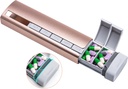 Daviky Metal Travel Pill Organizer, Premium Aluminium Pill Box 7 Day, Weekly Daily Pill Case, Stylish & Cute Pill Holder för mediciner, kosttillskott och vitaminer (Pink+Gray)