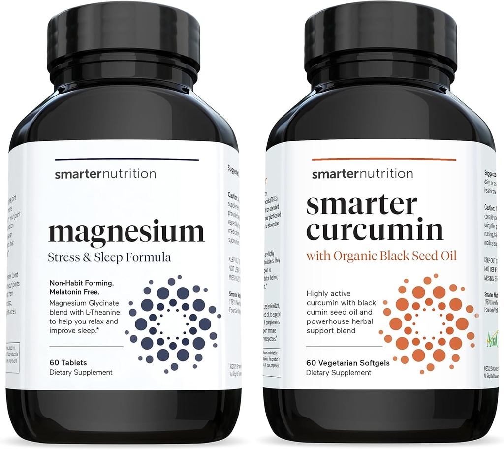 Multi-Active Magnesium tabletit & Curcumin Softgels - Potent & Biosablet, Active Curcumin Softgels Standarded to 95% Tetrahydrocurcuminoids [1-Kuukauden tarjonta]