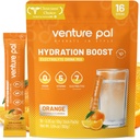 Venture Pal Sugar Free Electrolyte Powder Packets - Liquid Daily IV Drink Mix för snabb Hydration & Party Recovery | 5 Vitaminer & 7 Electrolytes | Keto Friendly | Non-GMO | Certified Vegan | 16 Sticks