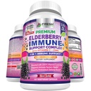 FRESH HEALTHCARE Elderberry Capsules - High Potency Black Elderberry med Zink & Vitamin C - Premium 3-i-1 Immun Support Vitaminer för vuxna