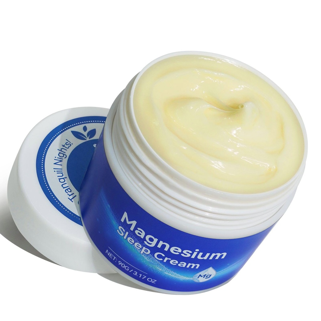 Magnesium Cream för sömn - Pure Premium Magnesium Oil för fötter med vitamin E, Magnesium Lotion för kropp och Almond Oil för Muscle Soreness, Säker för barn