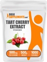 BulkSupplements.com Tart Cherry Extract Powder - Tart Cherry Supplement - Herbal Supplement - Antioksidantti lähde, Gluteeniton, 500 mg per tarjoilu, 500g (1,1 lbs) (pakkaus 1)