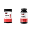 Force Factor Creatine Powder 60 Servings ja B-vitamiini Complex 60 kapselit Bundle lihasten kasvua, voimaa, energiaa ja nopeampaa hyödyntämistä