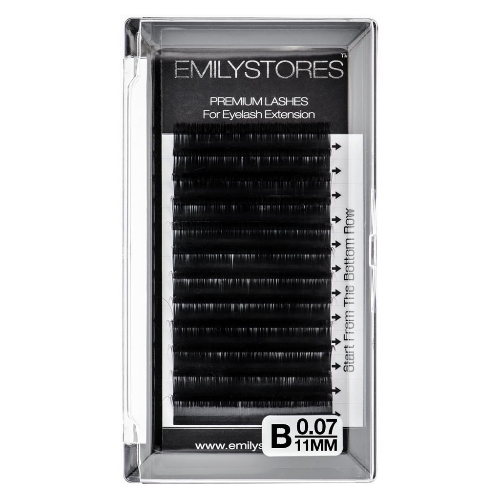 Lash Extension 0.07mm Thickness B Curl Length 11mm Natural Looking Individual Rapid Eye Lashes For Eyelash Extensions(0.07,B,11mm)