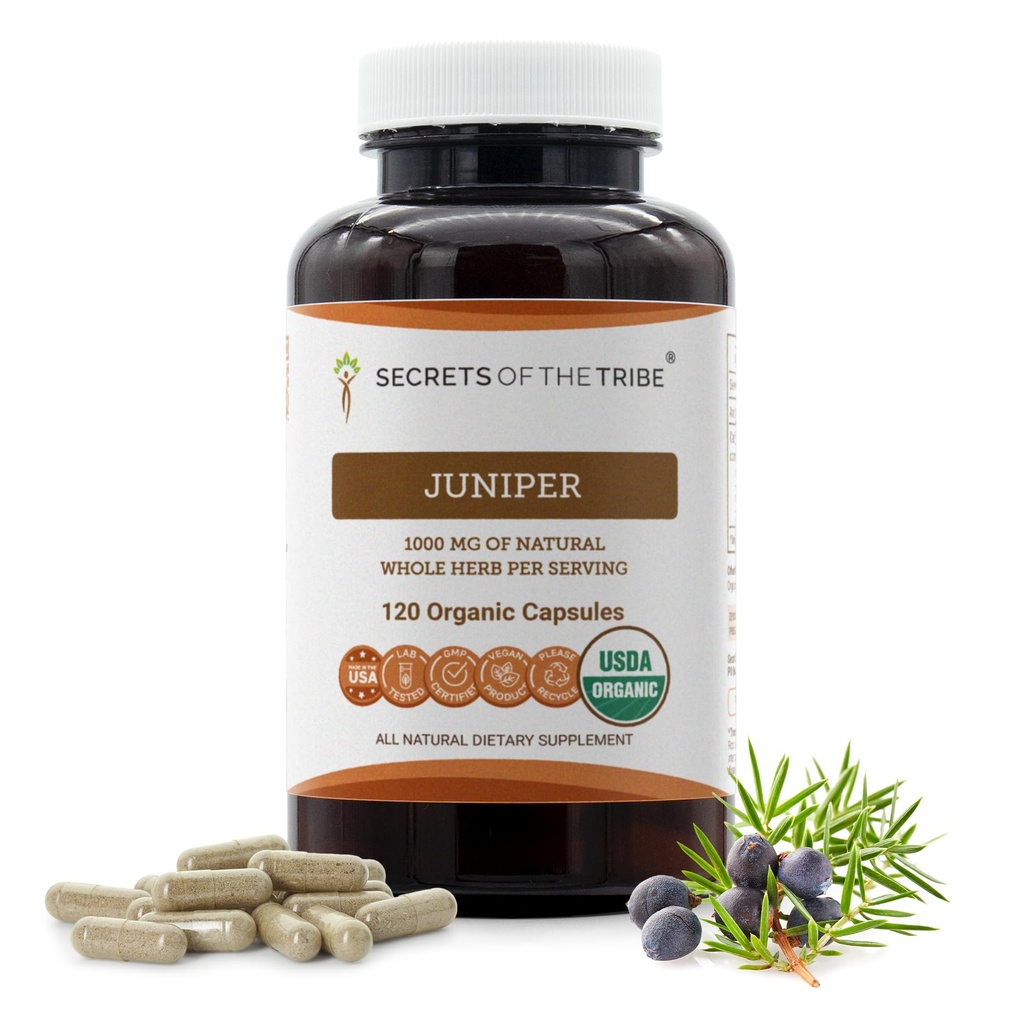 Heimo Juniperin 120 kapselin salaisuudet, 1000 mg, USDA Organic Juniper (Juniperus communis) Kuivattu marja (120 kapselia)