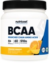 Nutricost BCAA Powder (Orange Mango, 60 tarjoilua) - 2:1:1:1 Optimaalinen suhde, gluteeniton, ei-GMO, kasvissyöjä