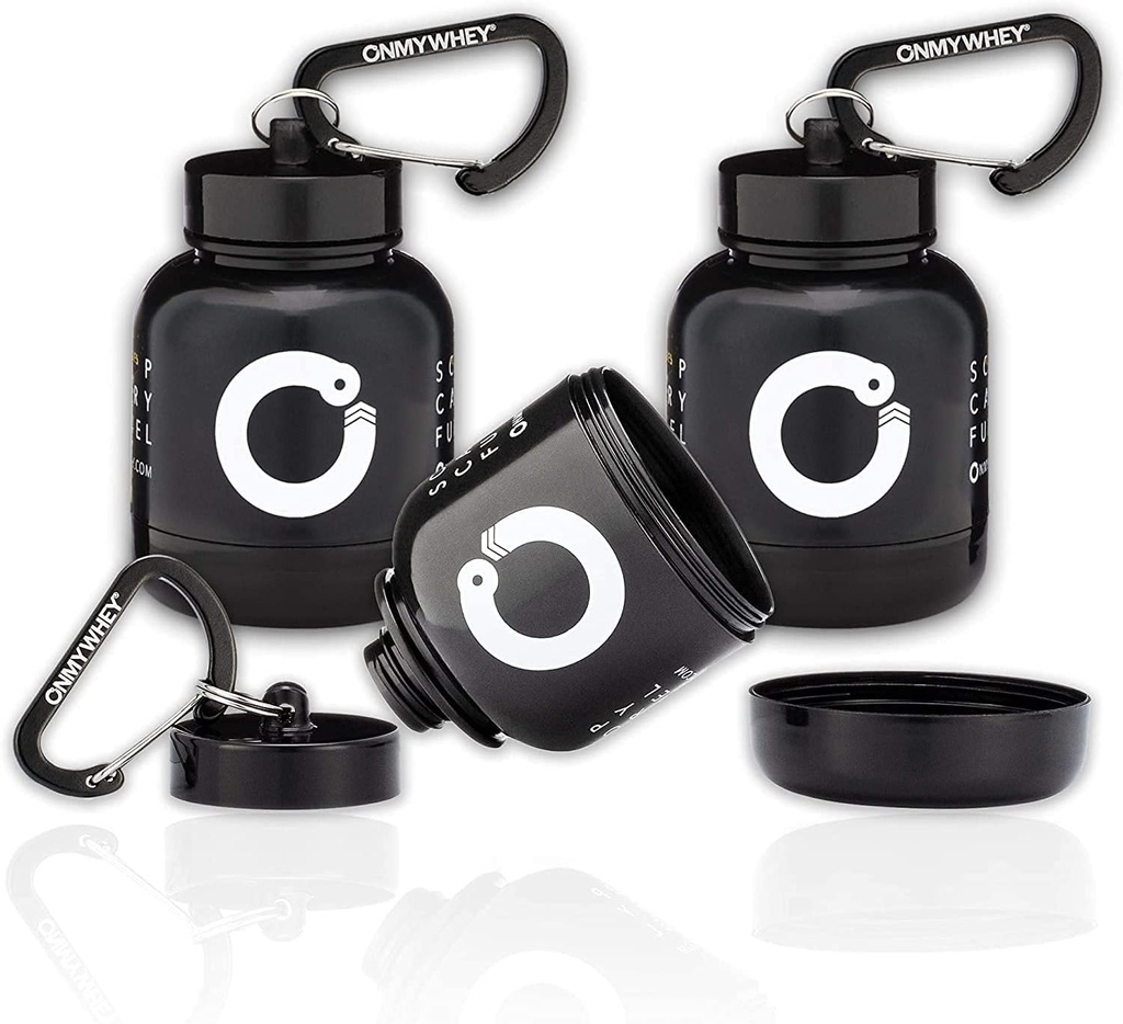 ONMYWHEY - Kannettava proteiini ja täydentää jauhe Funnel Key-Chain - Moderni 3-pakkaus