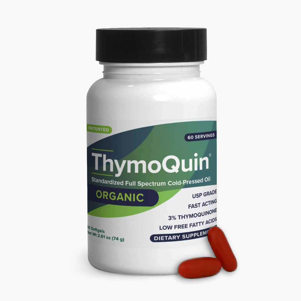 Organic Cold-Pressed Black Seed Oil Capsules for Skin, Joint, Metabolic & Immune Health | USP-Grade Pure Nigella Sativa med 3% Thymoquinone | Non-GMO Black Cumin Seed Oil, 60 Softgel