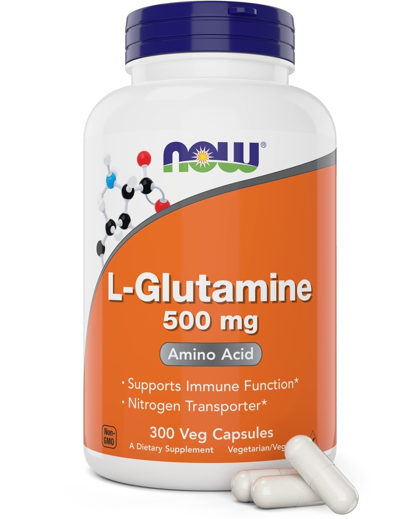 Nu L-Glutamin 500mg 300 Veg Capsules - Icke-GMO Supplement - Vegan Lglutamine Caps