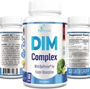 DIM-lisä 150 mg DIM (diindolyylimetaani), parsakaali, kalsium-D-glukaraatti ja bioperiini - miesten ja naisten hormonitasapaino, esterogeeni, menopaussitasapaino - 60 kapselia
