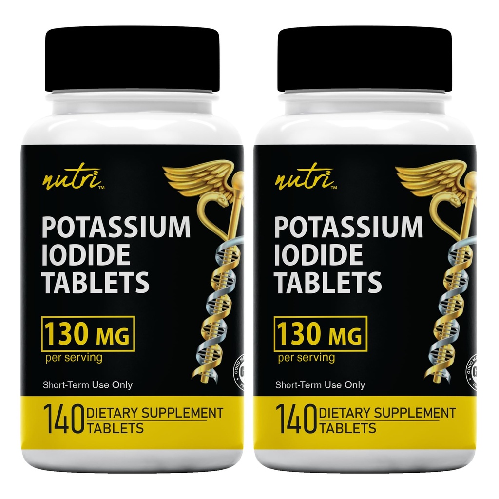 Kaliumjodididabletit (pakkaus 2) 130 mg - 280 tablettia EXP 10/2032 - YODO Naciente - KI Pillerit - Yoduro de Potasio - Nutri Lisäravinteet