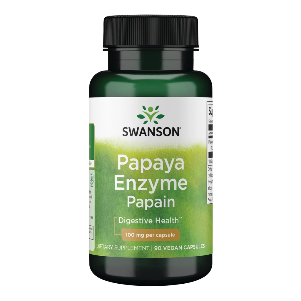 Swanson Papain Papaya Enzyme 100 Milligrammaa 90 Veg kapselia