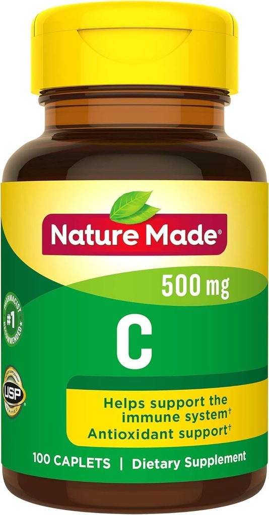 Luonto valmistettu C-vitamiini 500 mg Caplets 100 Ct
