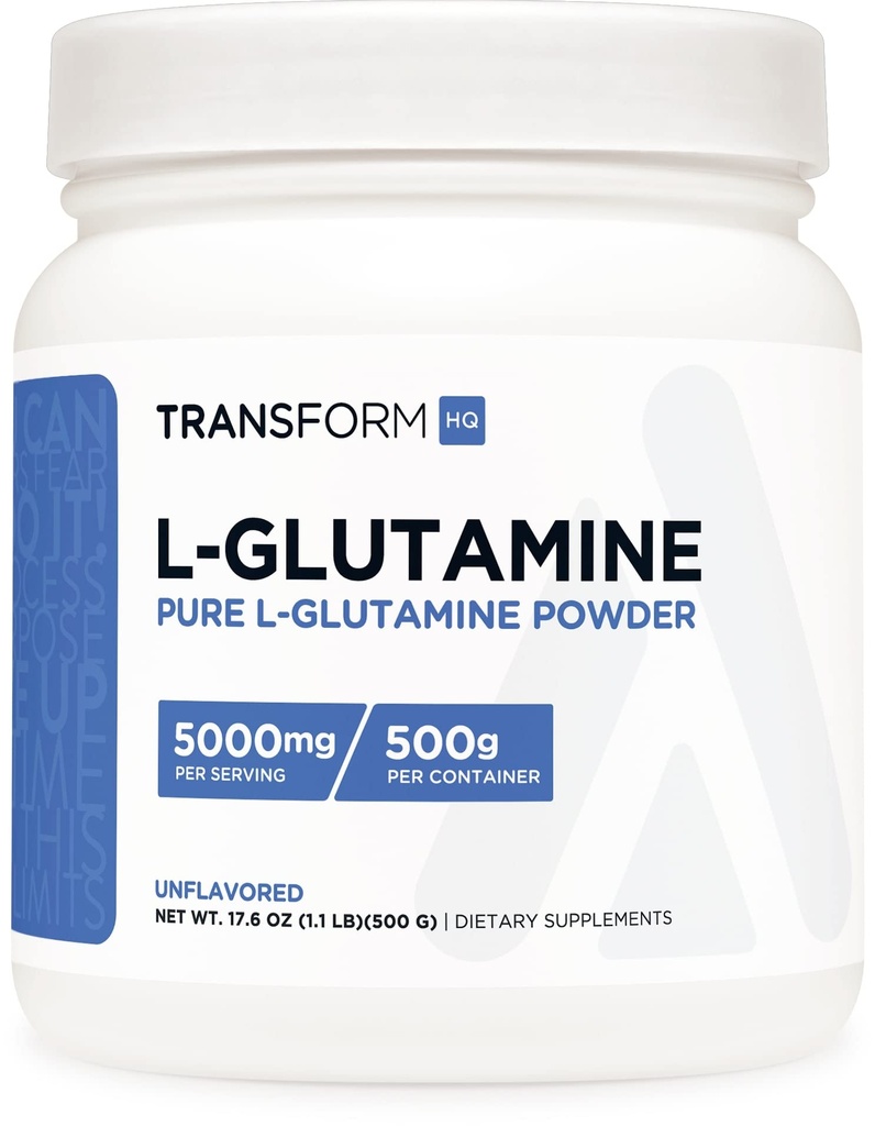 TransformHQ L-glutamiinijauhe, 500G, 100 tarjoilua - Gluteeniton, ei-GMO