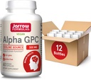 Jaarrow Formula Alpha GPC, 300mg, ravintolisä, Aivojen terveys täydentää aikuisille, 60 kasviskapselit, 30 päivän tarjonta (pakkaus 12)