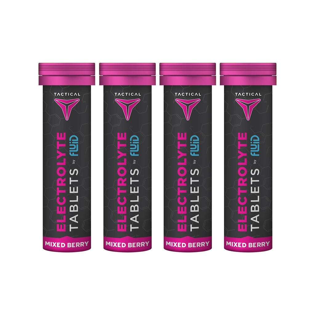 Nesteen Taktinen - poreileva nesteytys Tabletit, Elektrolyytti korvaus - ja kuivumisen ehkäisy, 4 pakkausta, 40 tarjoilua (Mixed Berry)