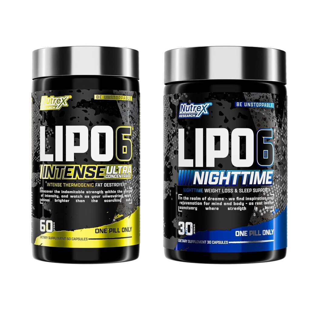 Nutrex Research Lipo 6 Intense och Nighttime AM/PM Bundle